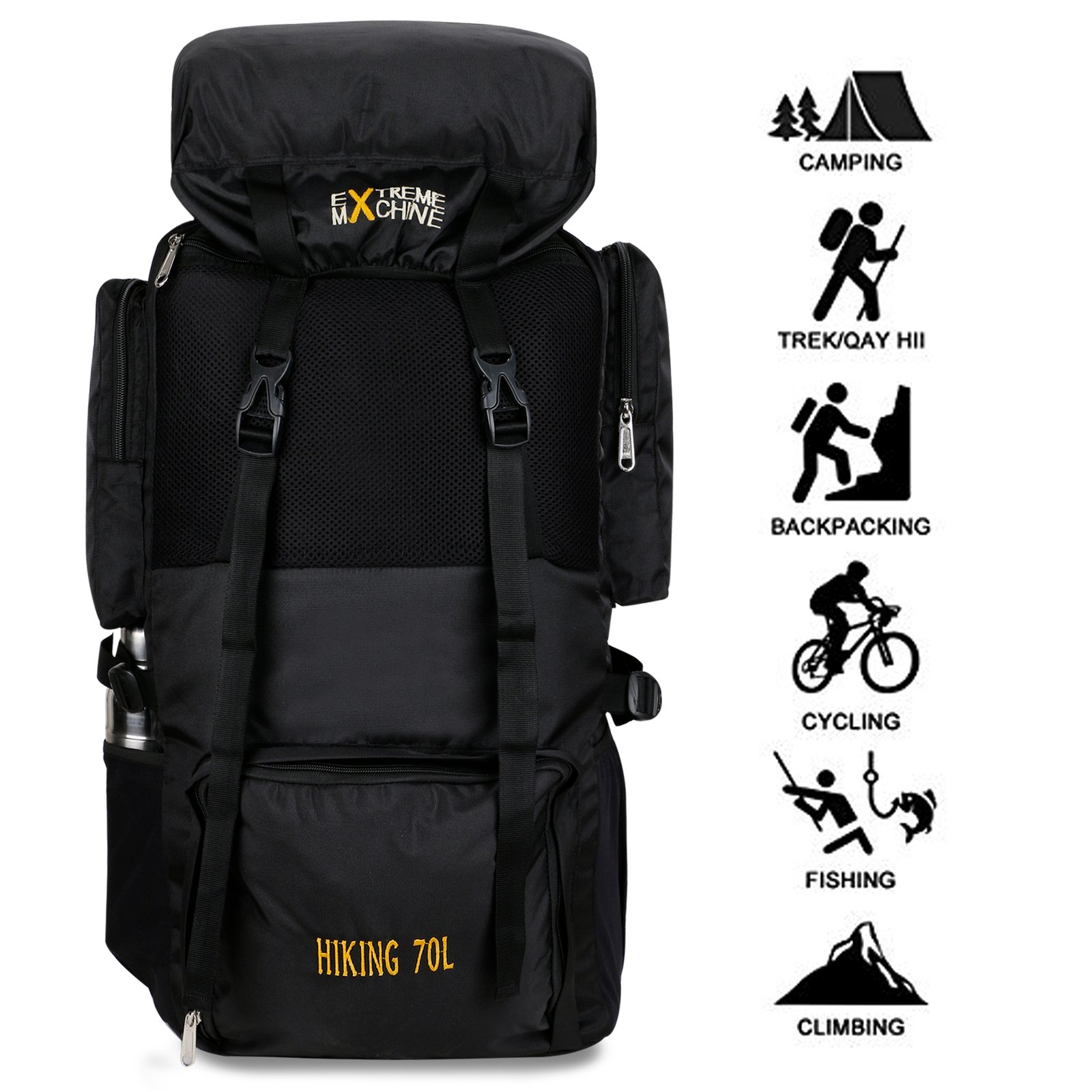1 (1) 70 L Cobra Trreking bag Black - Image 1